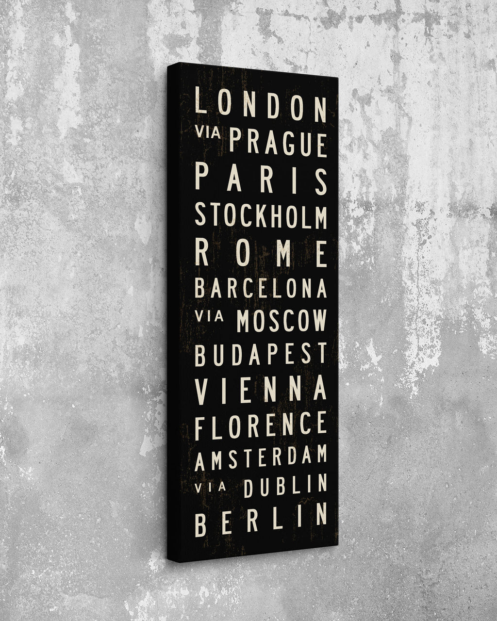 Europe Subway Sign displayed as canvas wall art