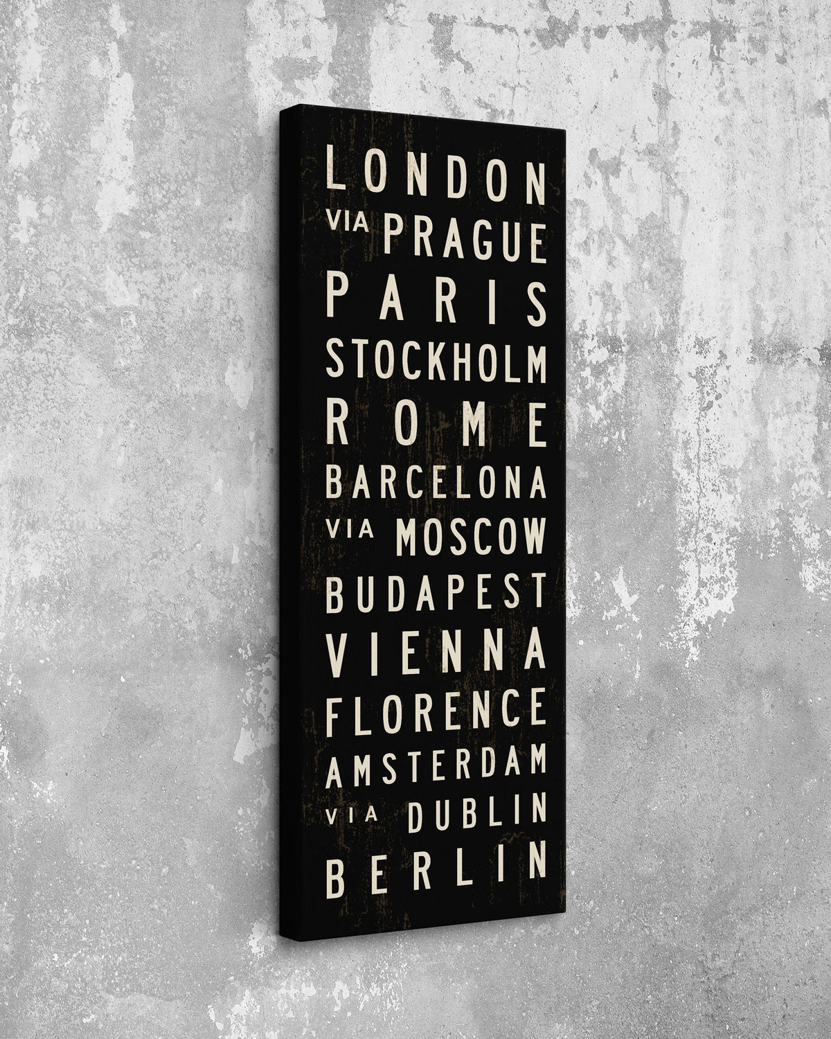 Europe Subway Sign displayed as canvas wall art