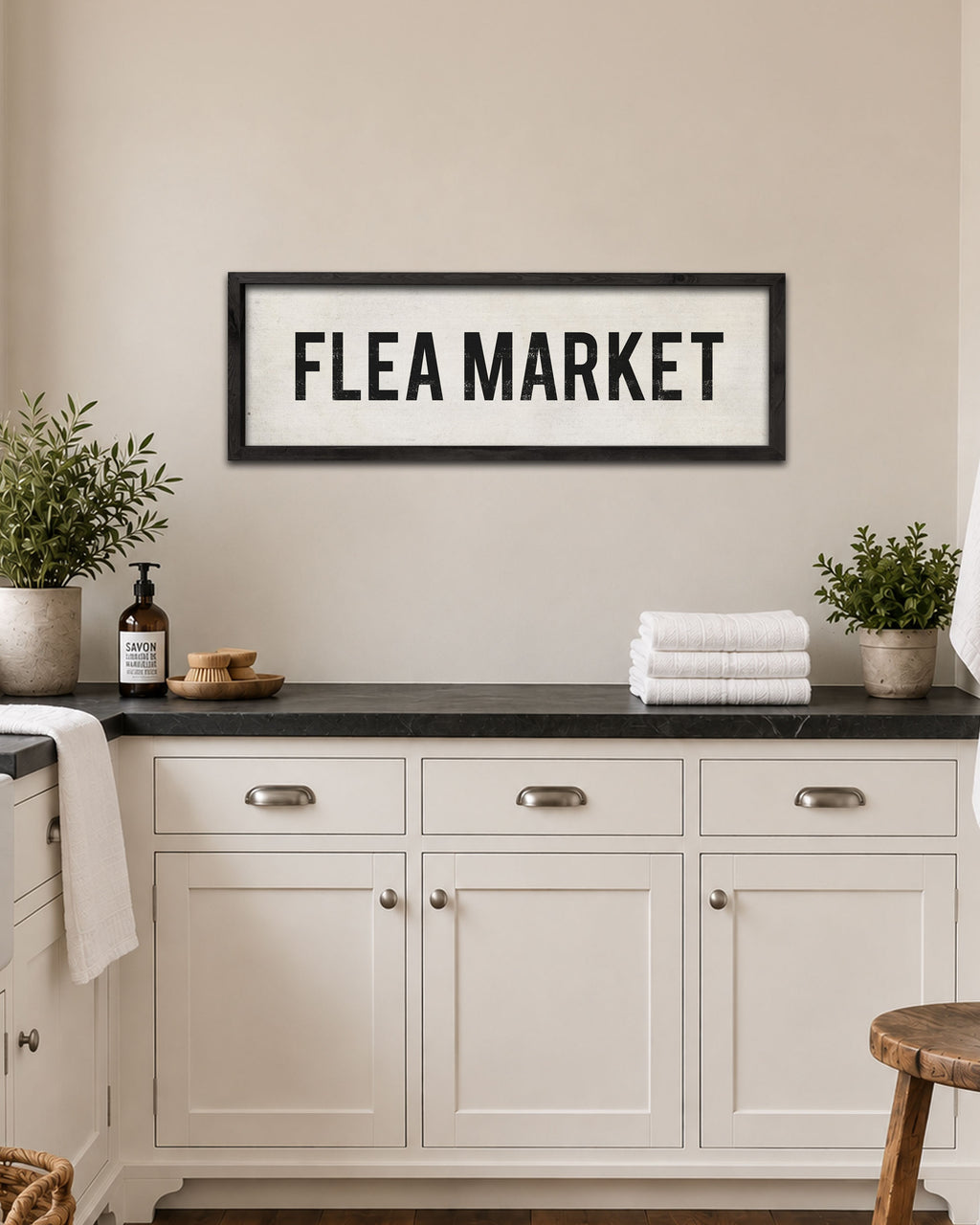 Hand-Painted Flea Market Sign