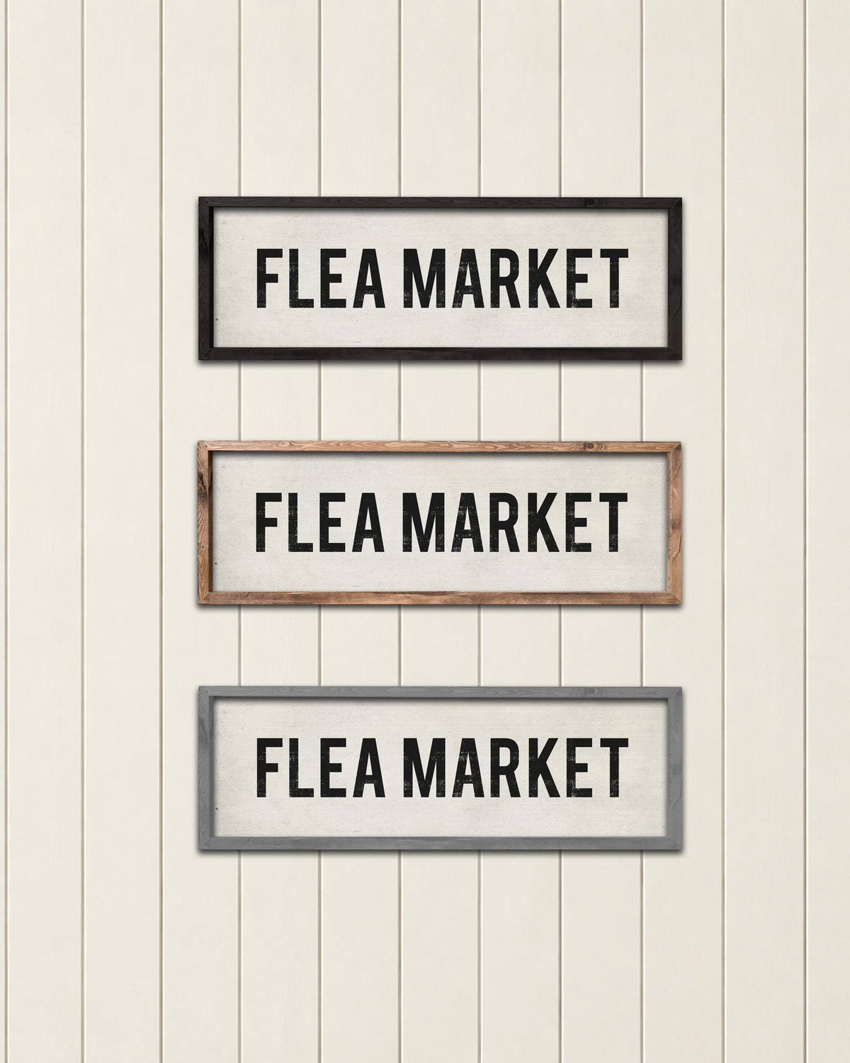 Vintage Flea Market Sign color options