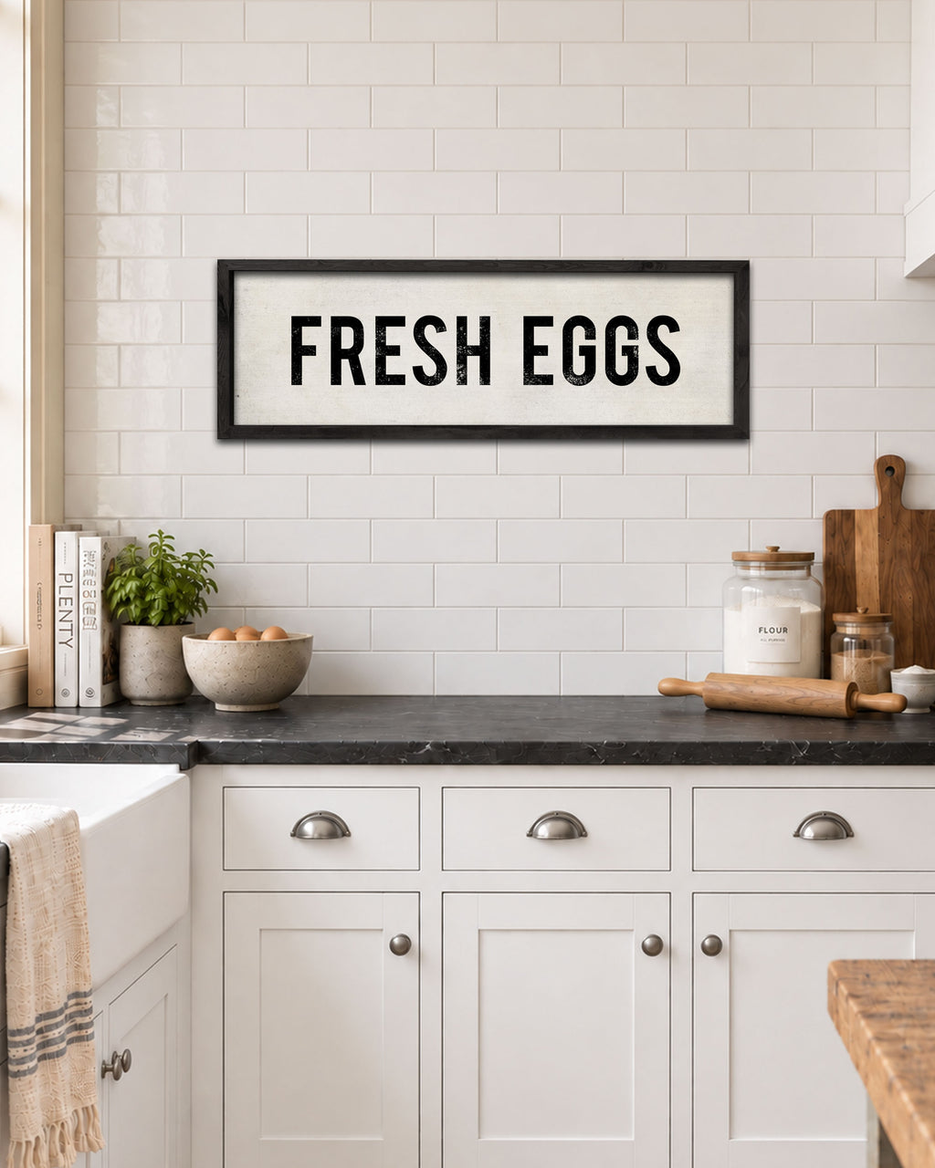 Handmade Vintage Fresh Eggs Kitchen Sign