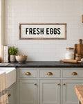 Fresh Eggs Farmhouse Sign on Wood