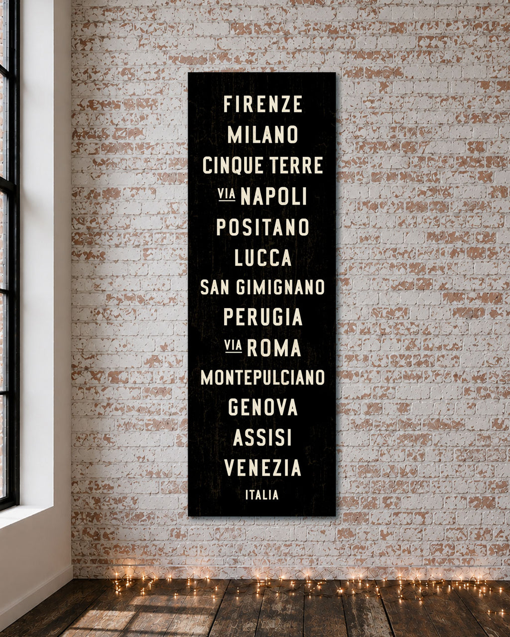 Italy Subway Sign displayed as canvas wall art