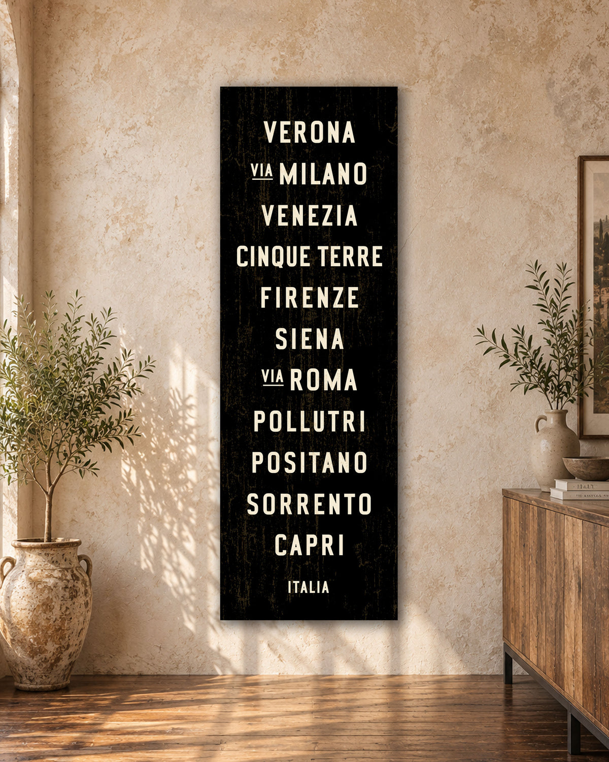 Italy Subway Sign displayed as canvas wall art