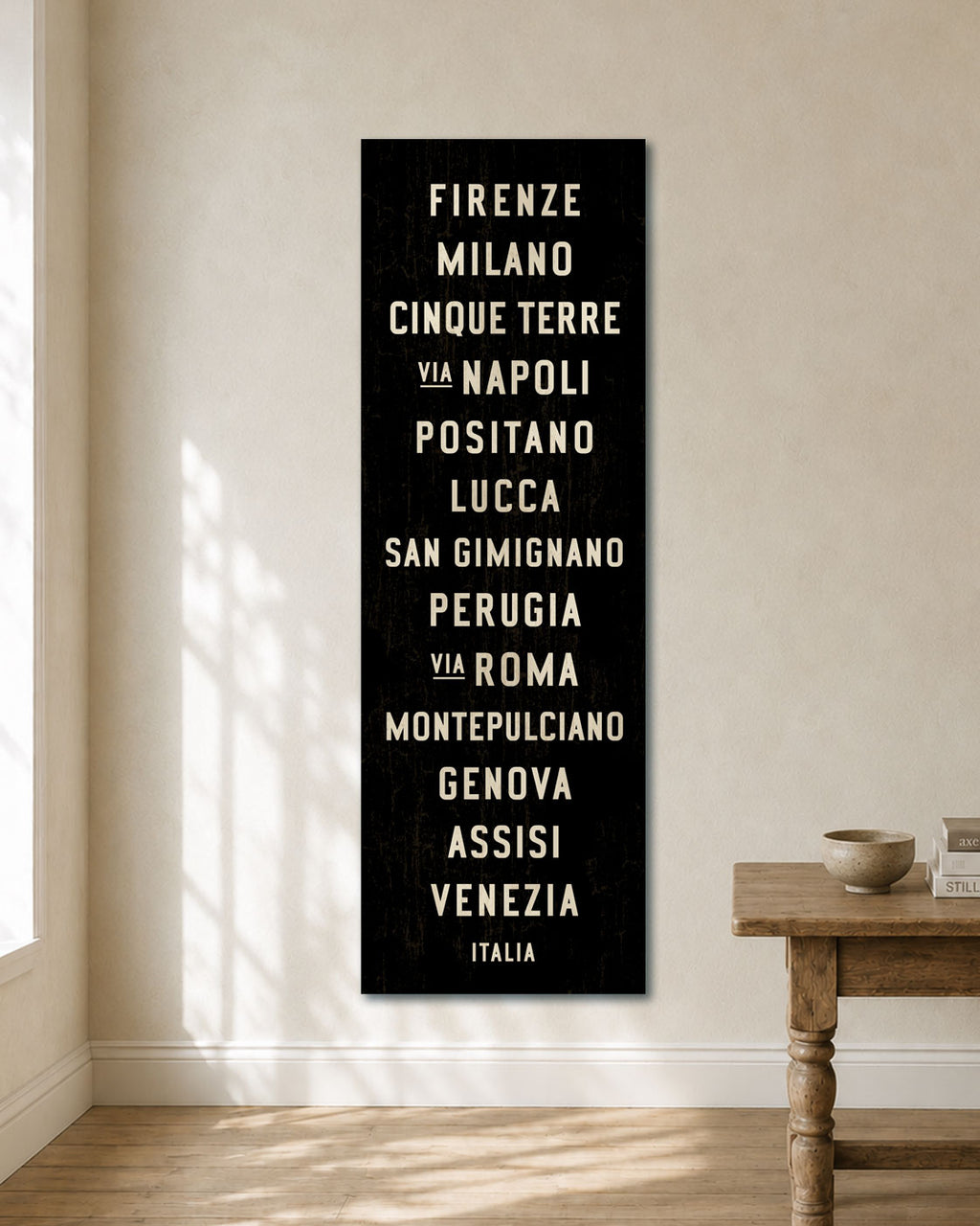 Italy Subway Sign displayed as canvas wall art