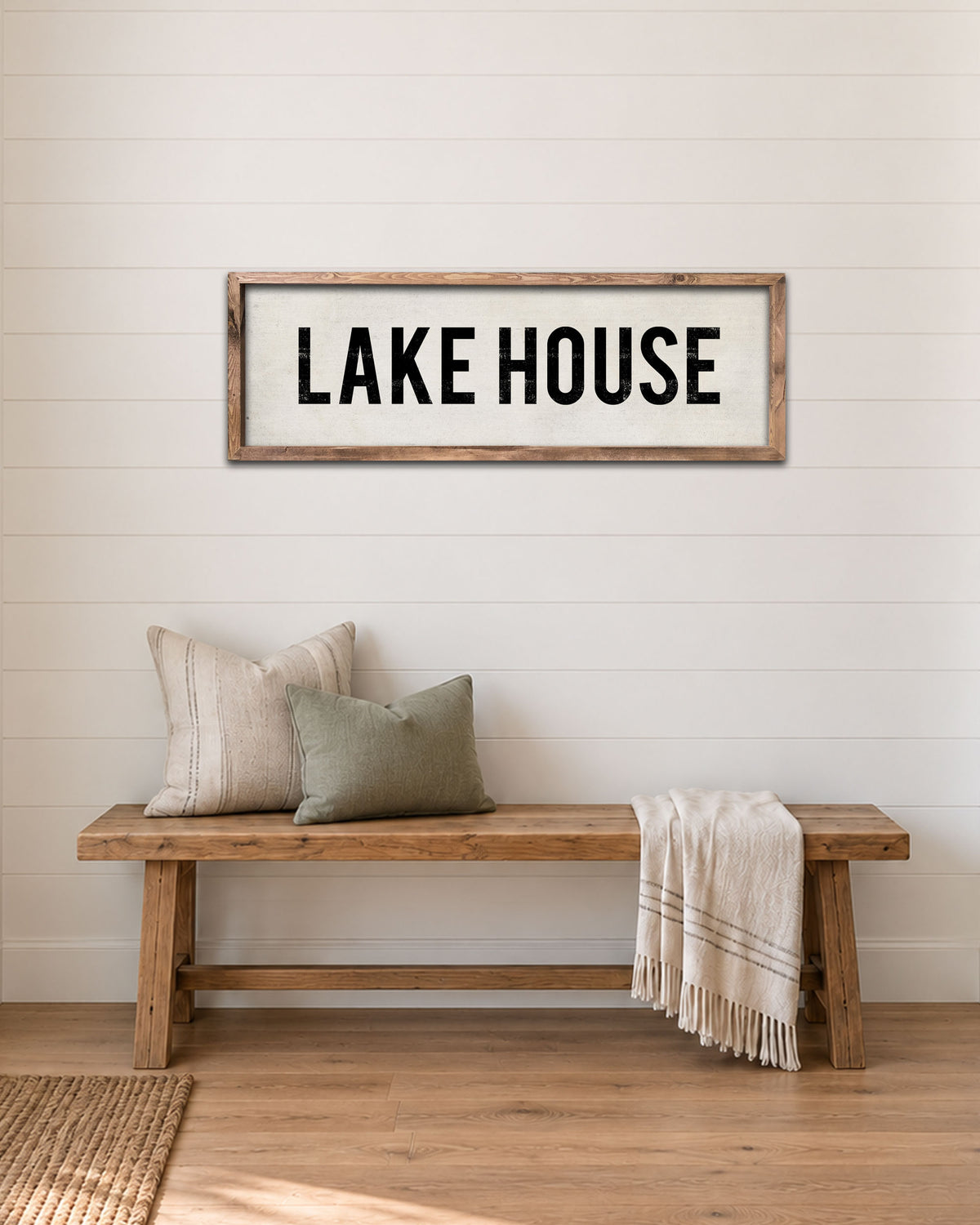 Lake House Sign – Hand-Painted Wood Lake House Wall Decor