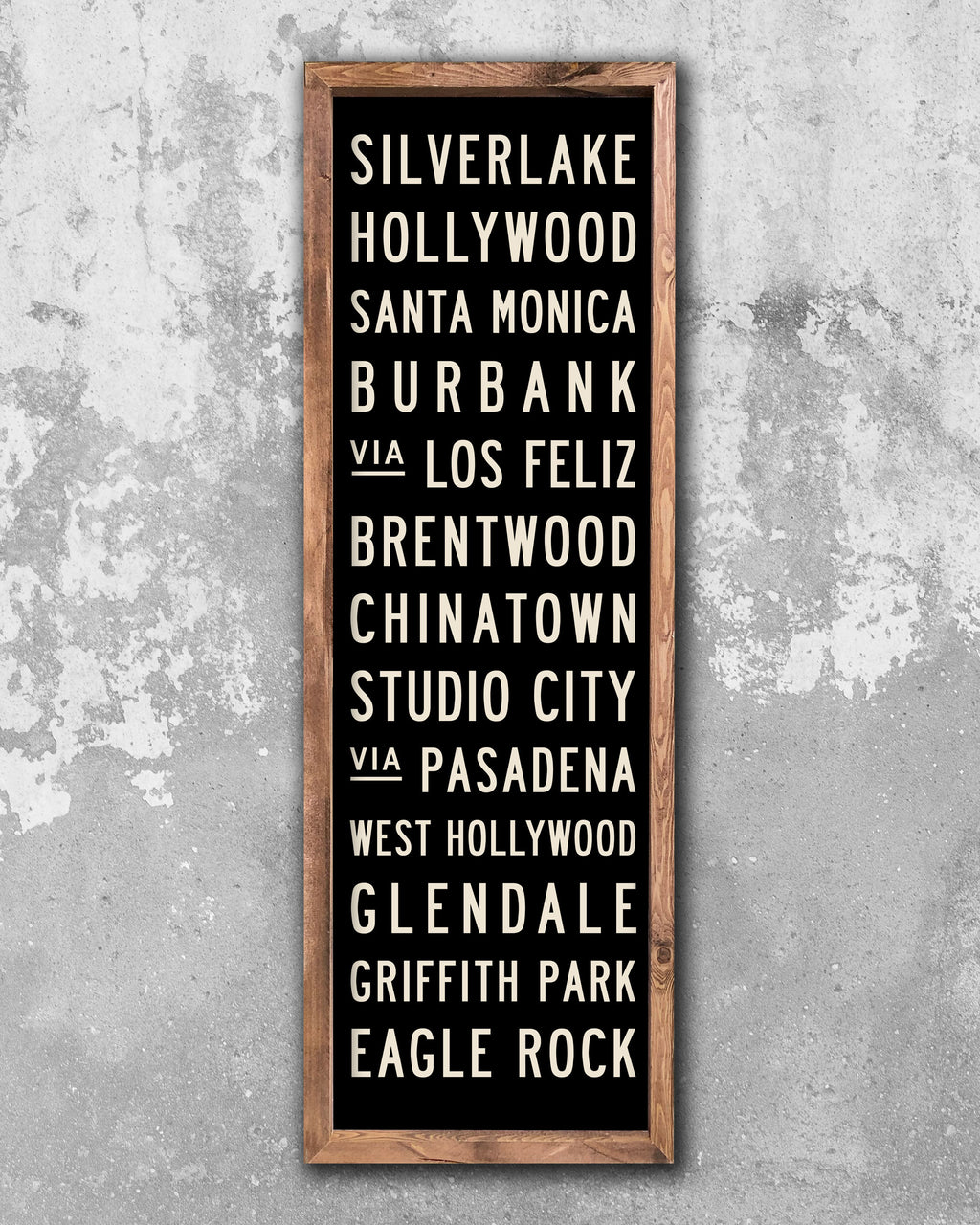 Wood Los Angeles Subway Sign Art