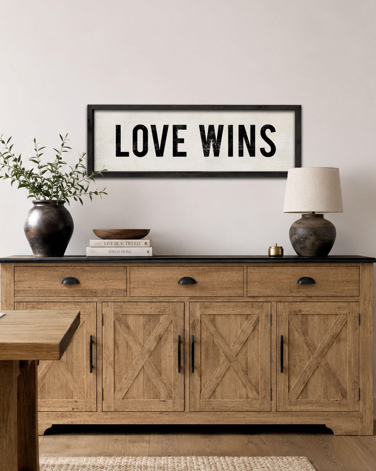 Farmhouse Style Love Wins Sign wood farmhouse wall art