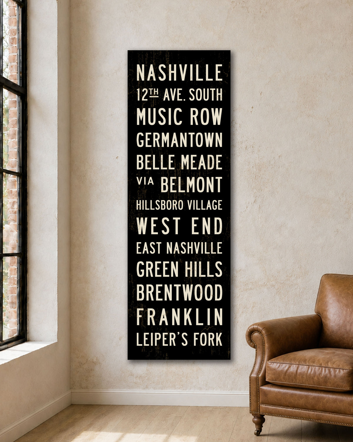 Nashville Subway Sign oversized canvas wall art