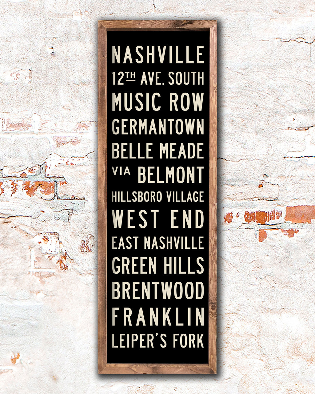 Small Nashville Subway Sign Art on handmade wood
