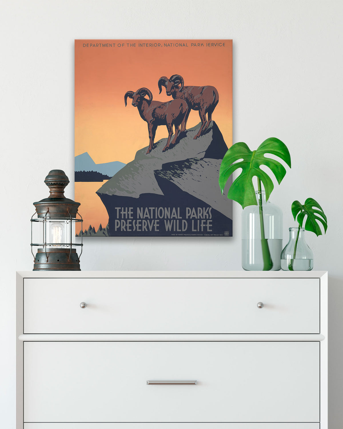 National Parks Big Horn Sheep WPA Poster, Preserve Wildlife