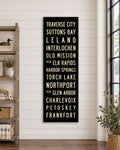 Michigan Subway Sign Art large canvas wall decor, 20x60