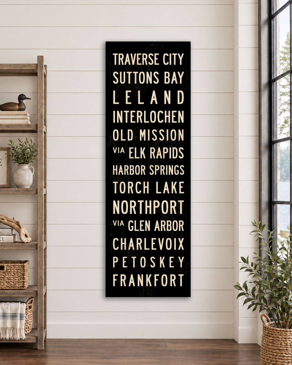 Michigan Subway Sign Art large canvas wall decor, 20x60