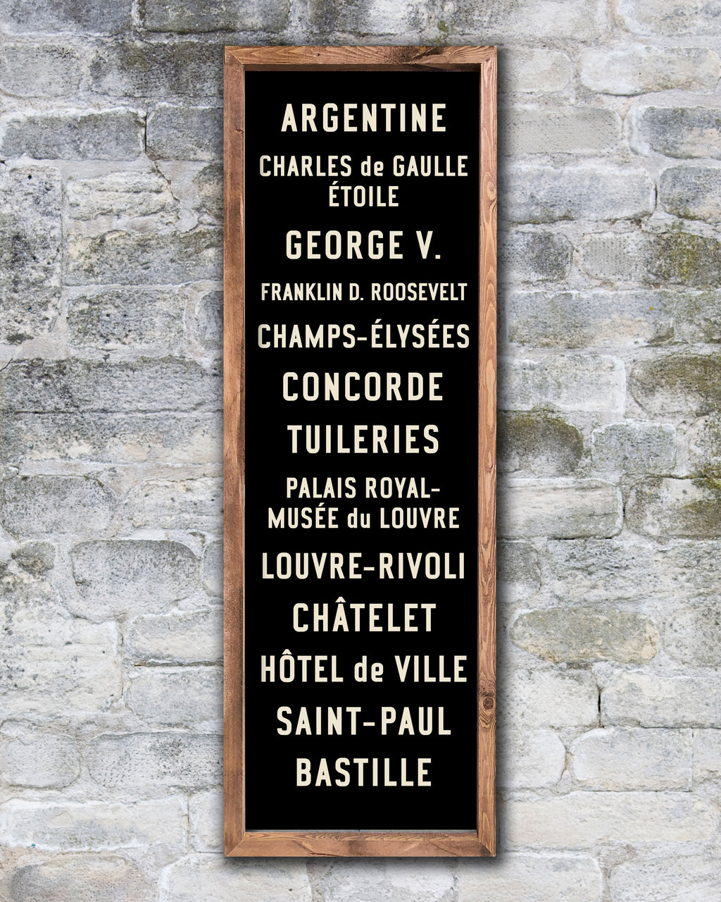 Paris Subway Sign on Wood or Canvas