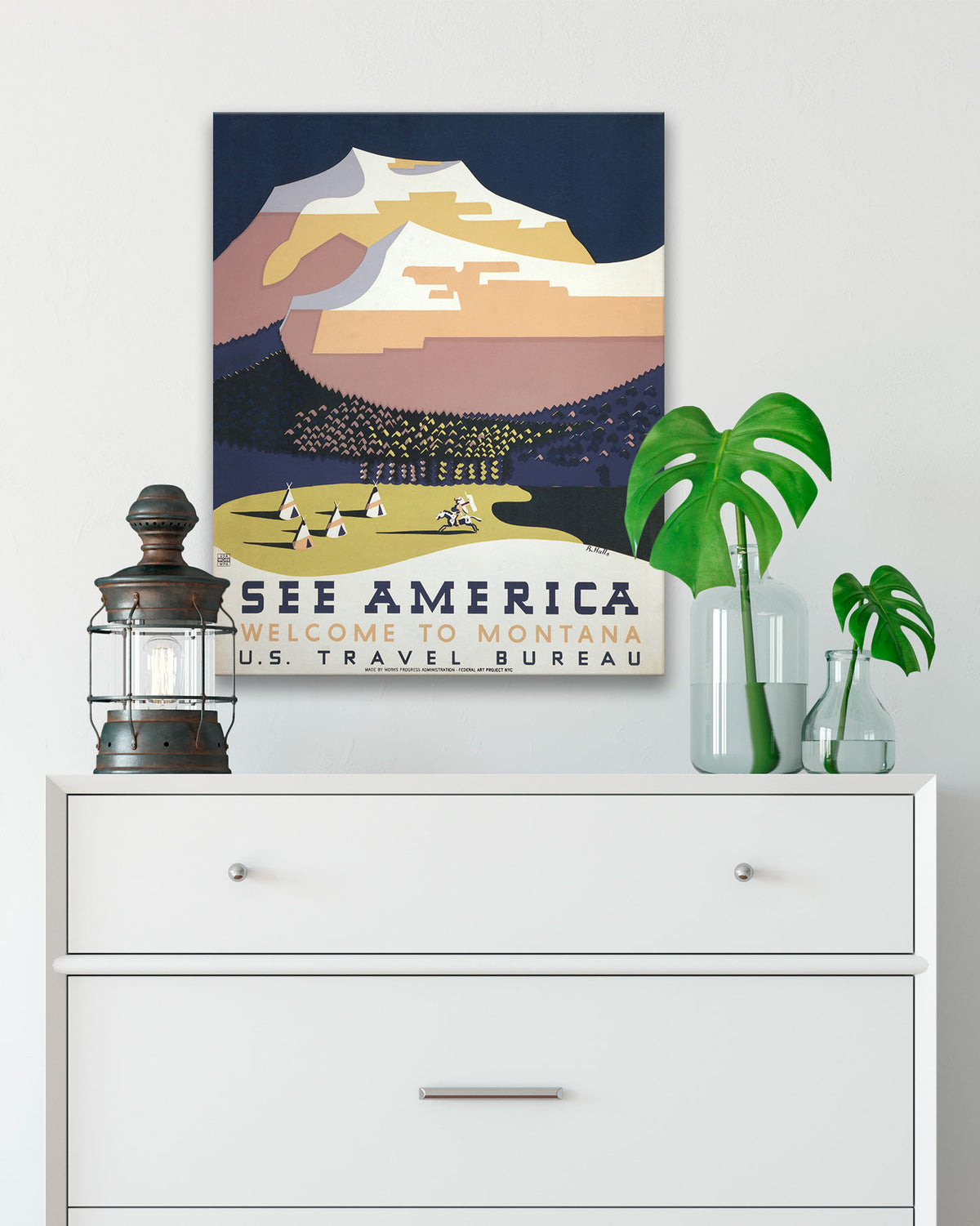 Vintage See America Welcome to Montana WPA Poster 