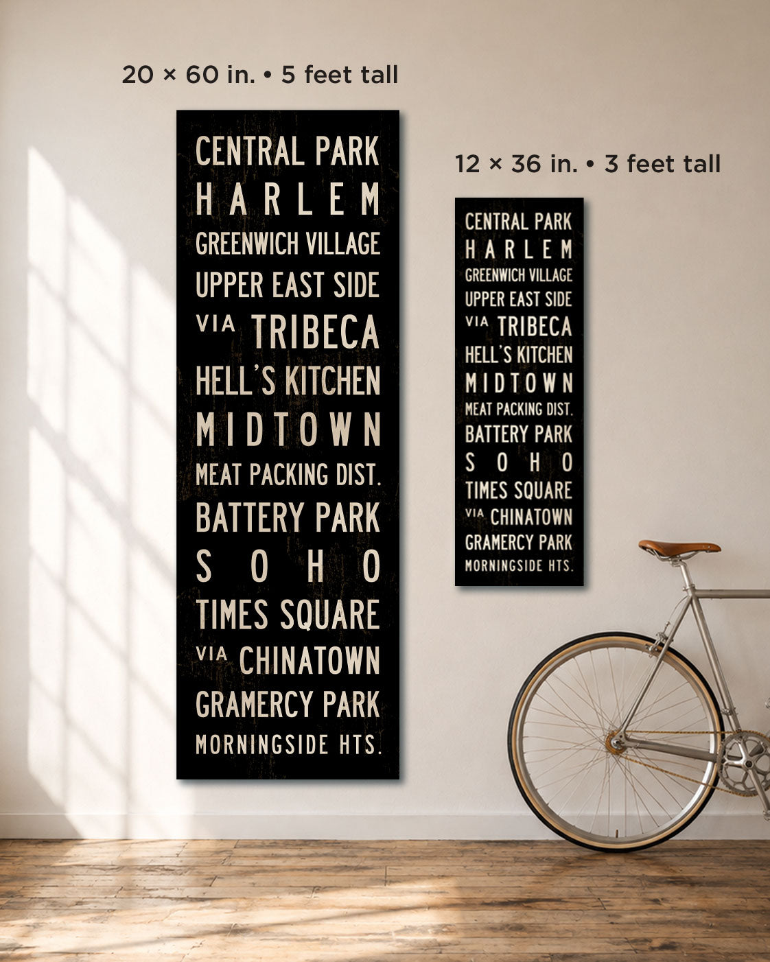 Transit Design Subway Sign Canvas Size Chart