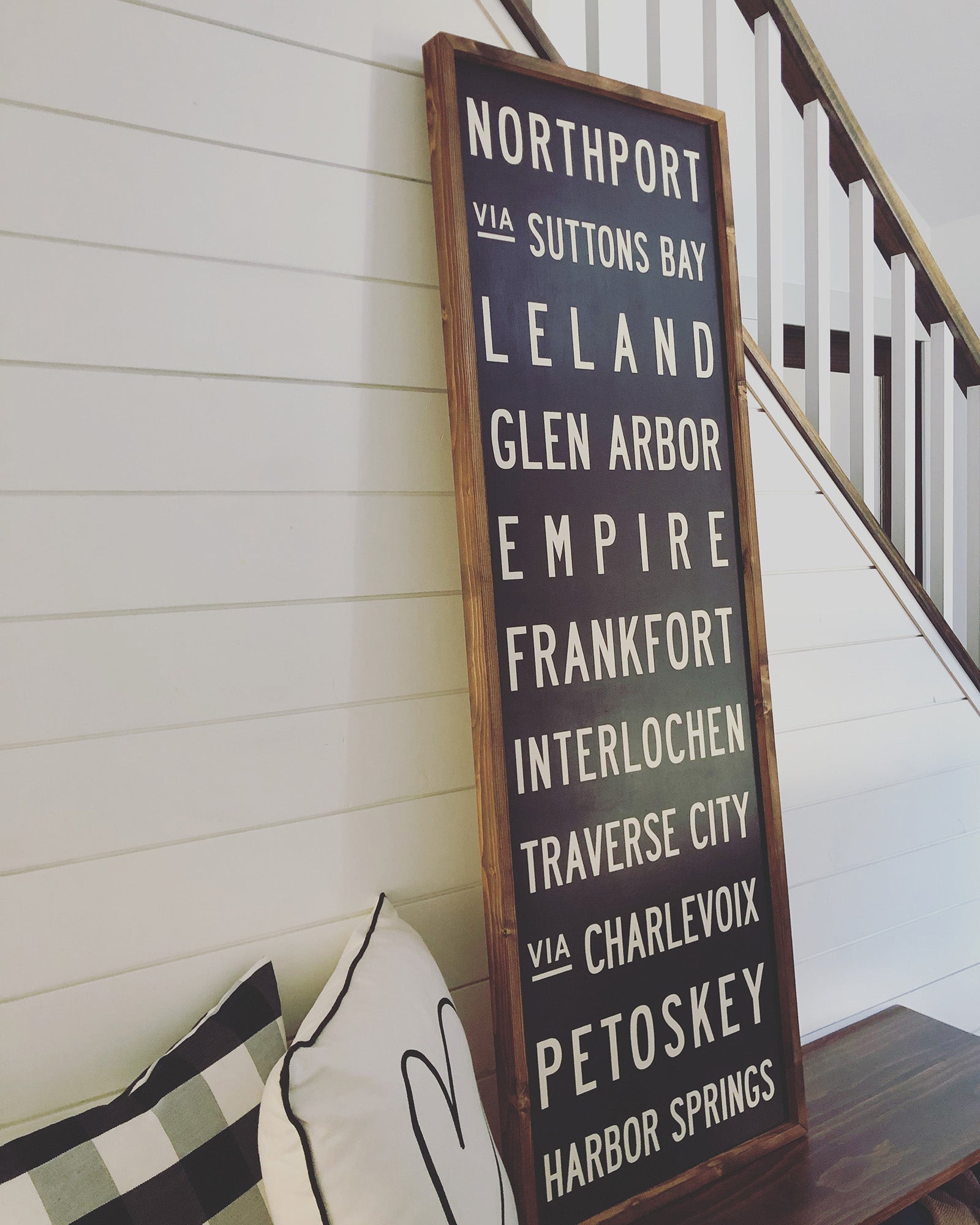 Custom Subway Sign on Wood by Transit Design. Choose your own personalized locations.