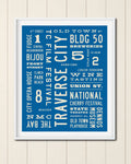Traverse City Modern Word Art Print on cream colored wall
