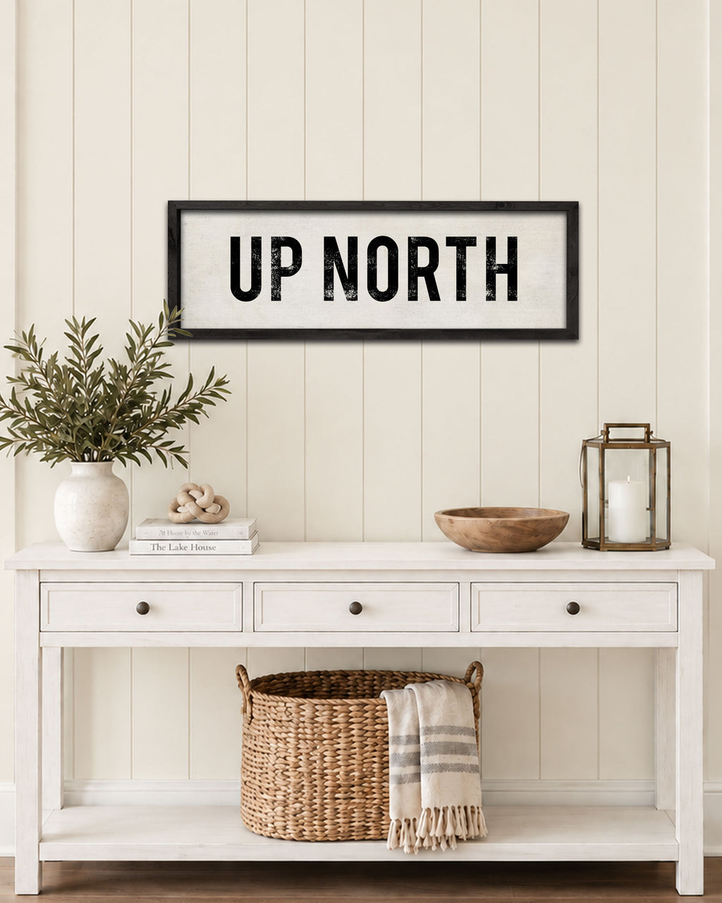 Handmade Up North Wood Sign, hand-painted farmhouse decor