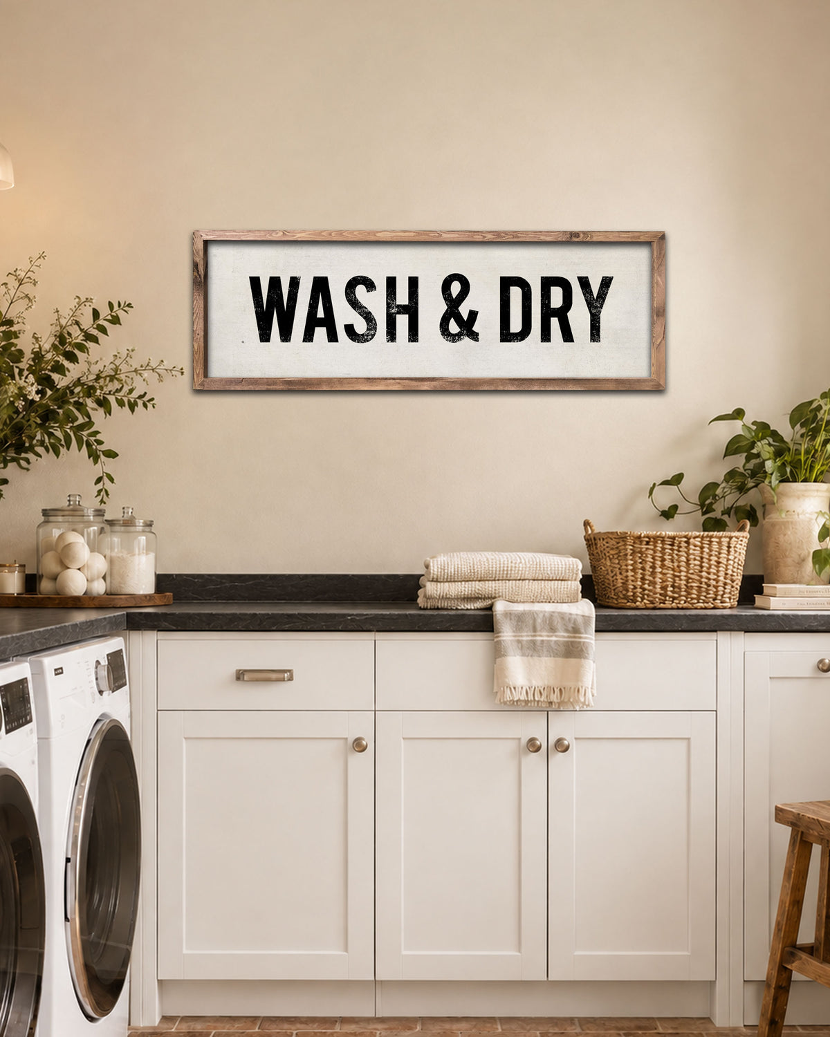 Handmade Wood Wash & Dry Laundry Sign