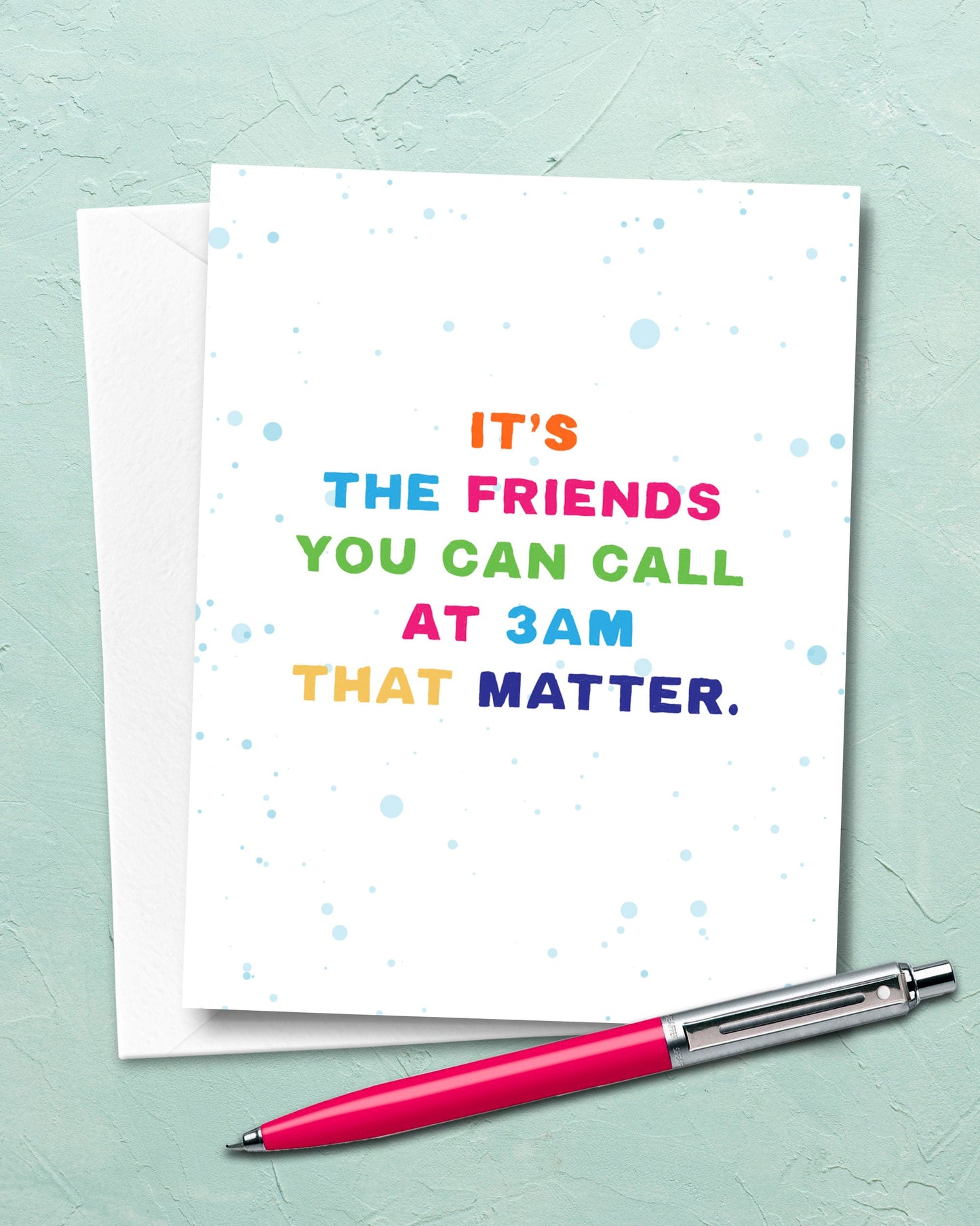 3 am Funny Friendship Card with red pen - Transit Design - Smirkantile