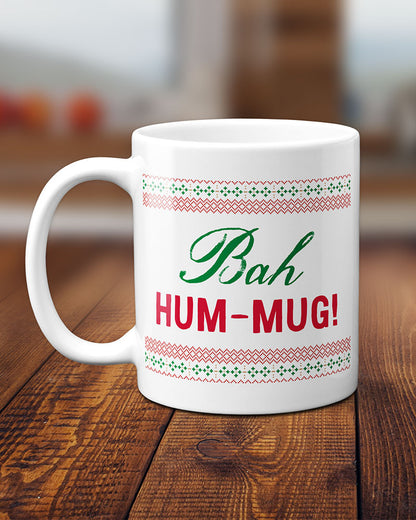 Bah Humbug Funny Christmas Mug, Humorous Mugs by Smirkantile