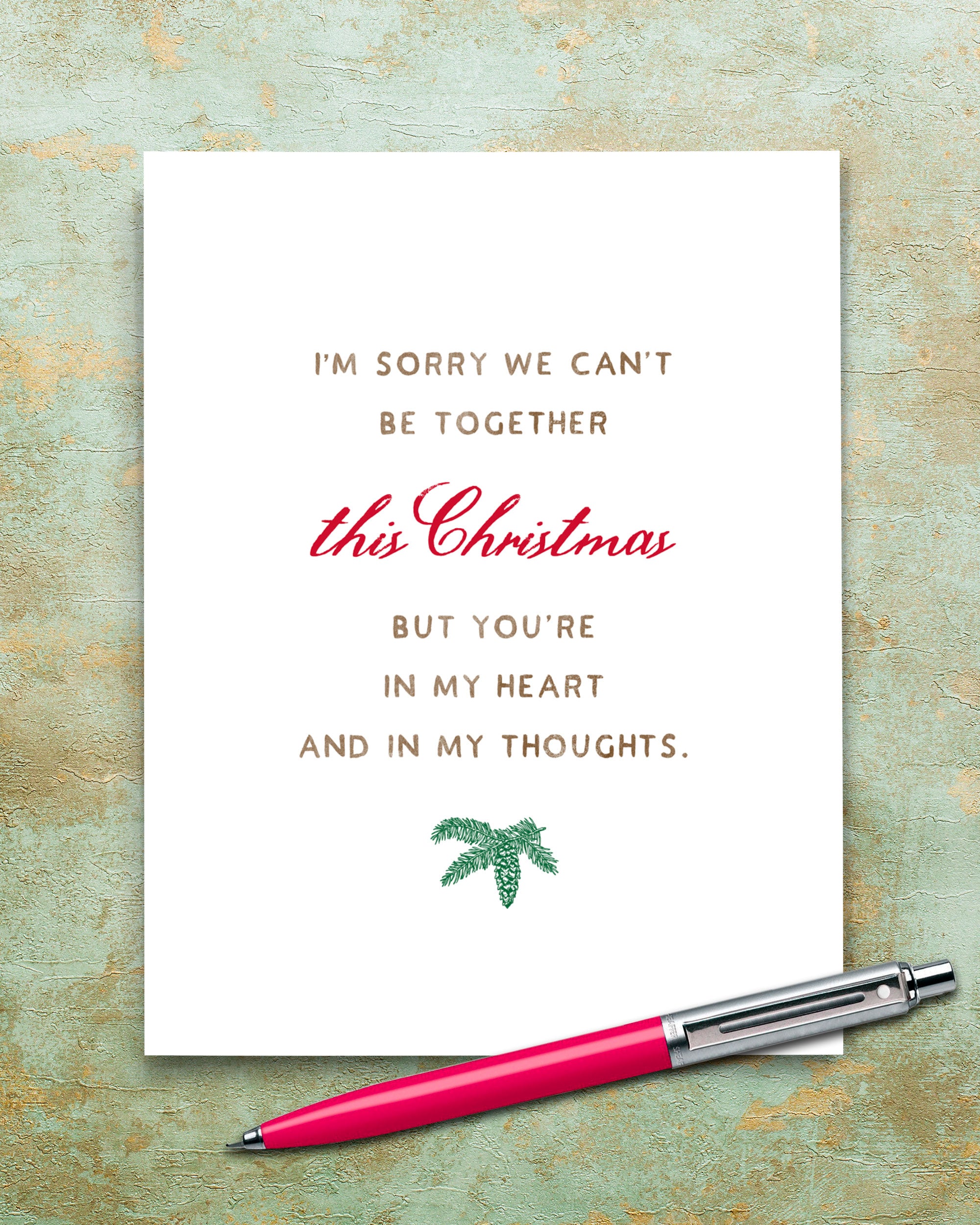Thinking of You Christmas Card by Smirkantile