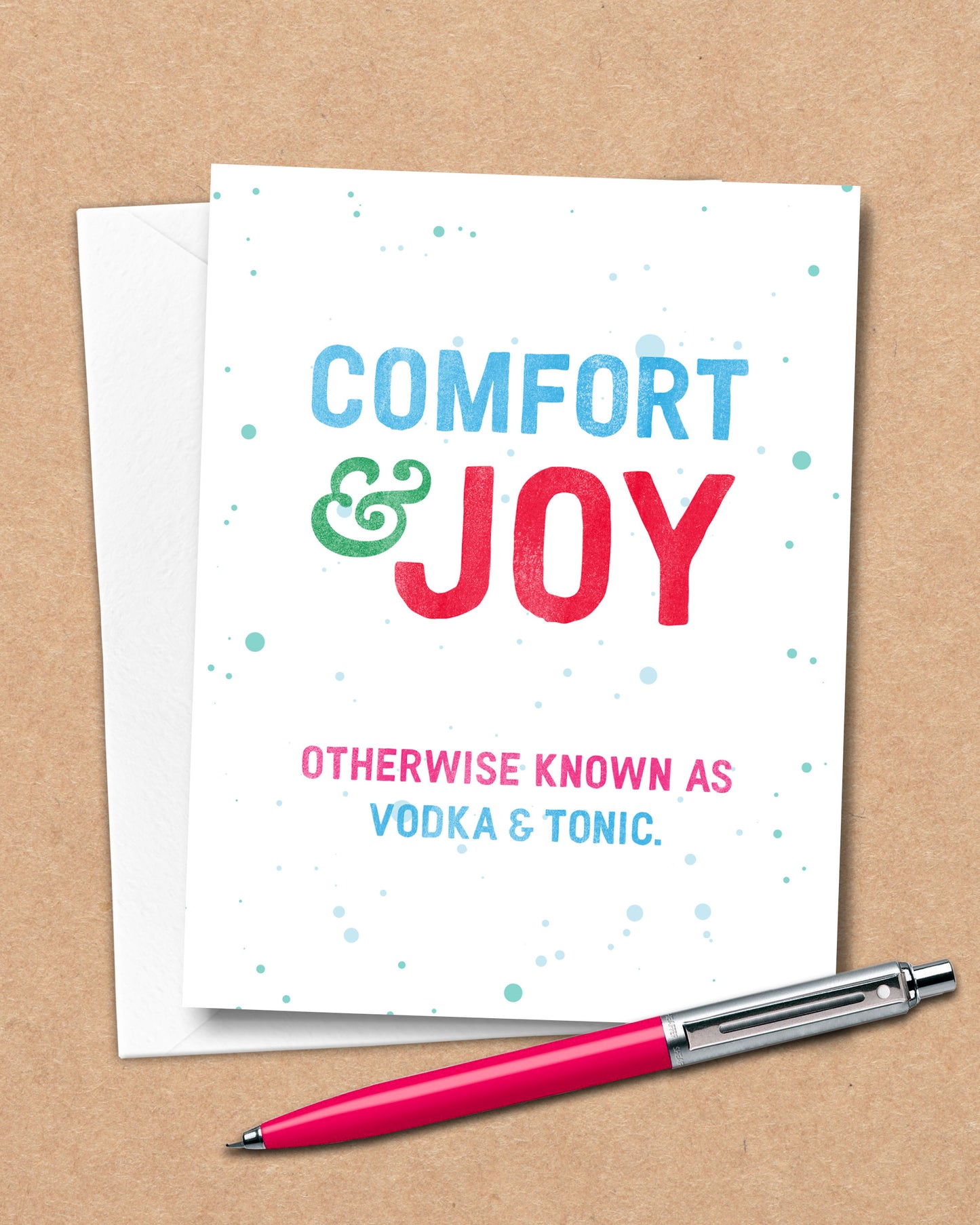 Humorous Christmas Cards by Smirkantile, Comfort and Joy Holiday Card