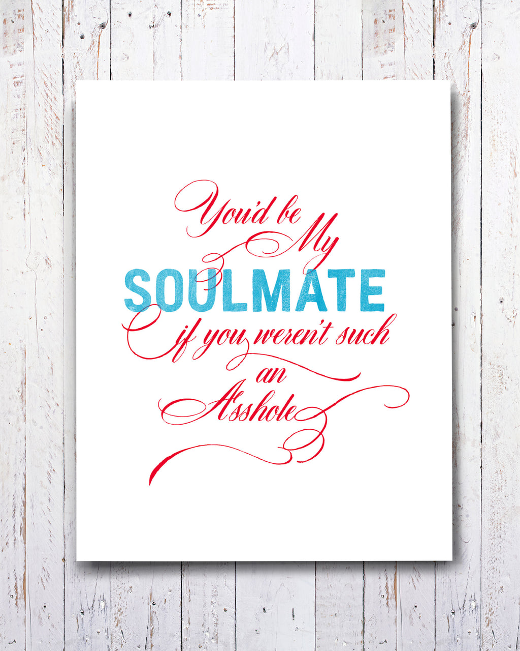 Funny Soulmate Card, Irreverent Cards by Smirkantile. Funny Greeting Cards.