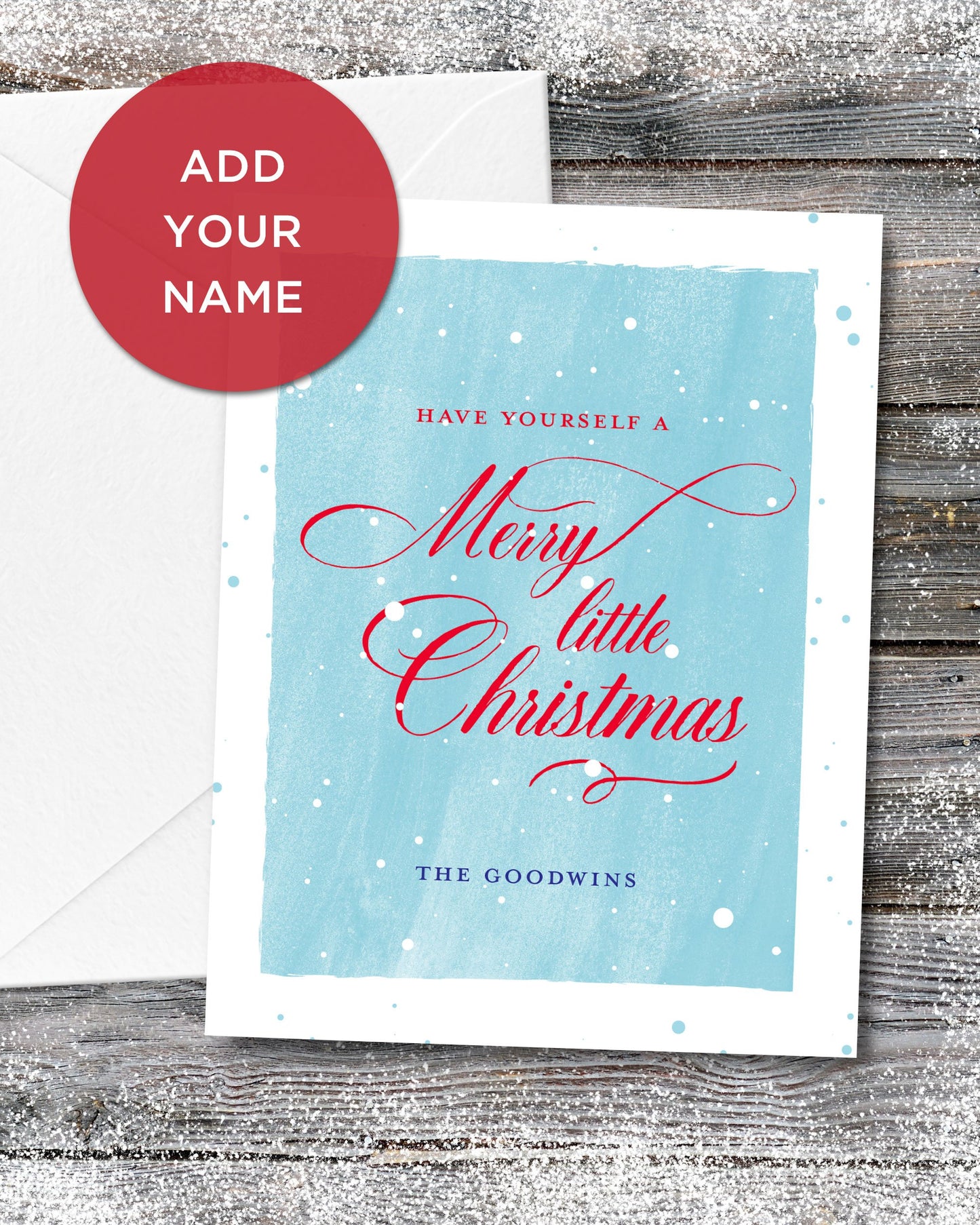 Personalized Merry Little Christmas Card by Smirkantile.