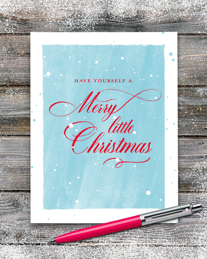 Have Yourself a Merry Little Christmas, Personalized Christmas Cards by Smirkantile