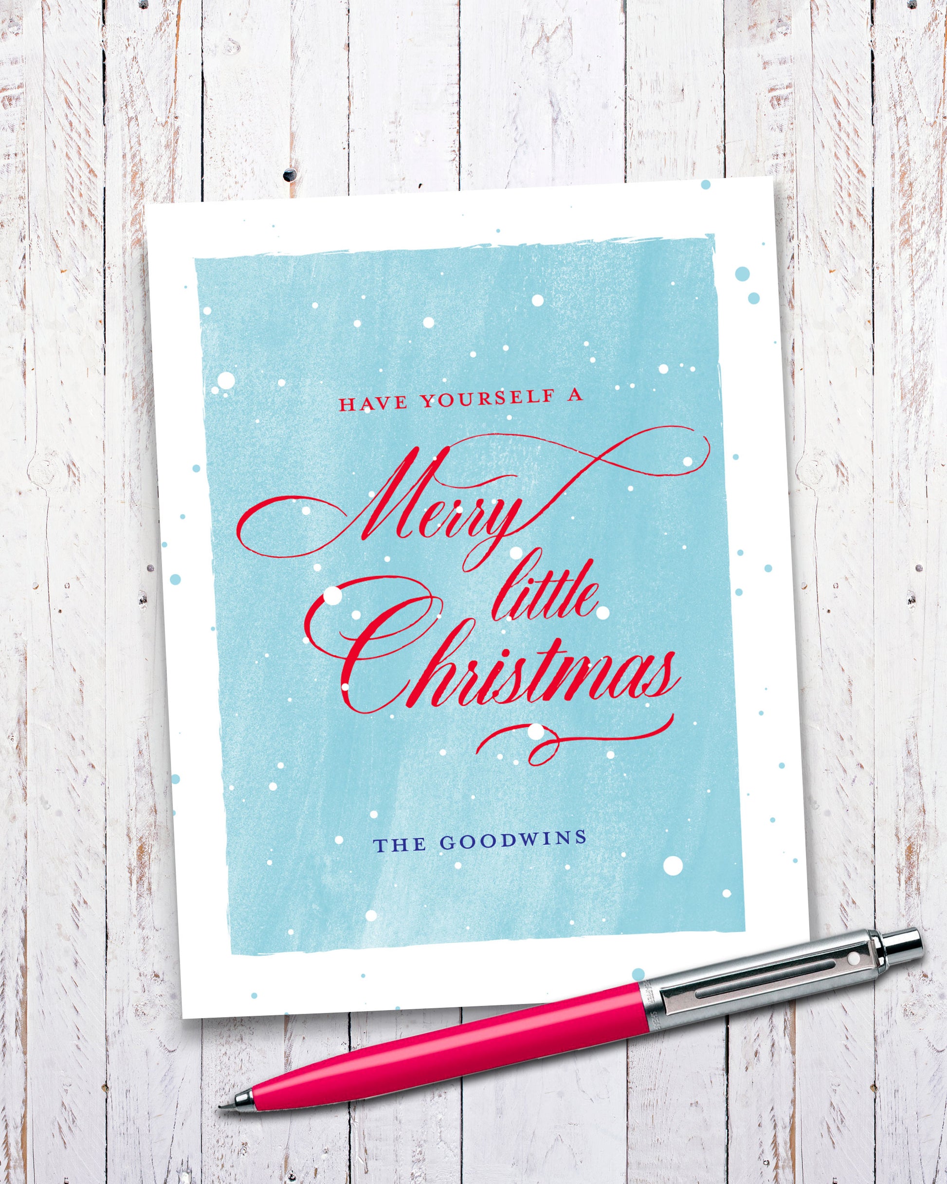 Family Name Christmas Card, Personalized Cards by Smirkantile