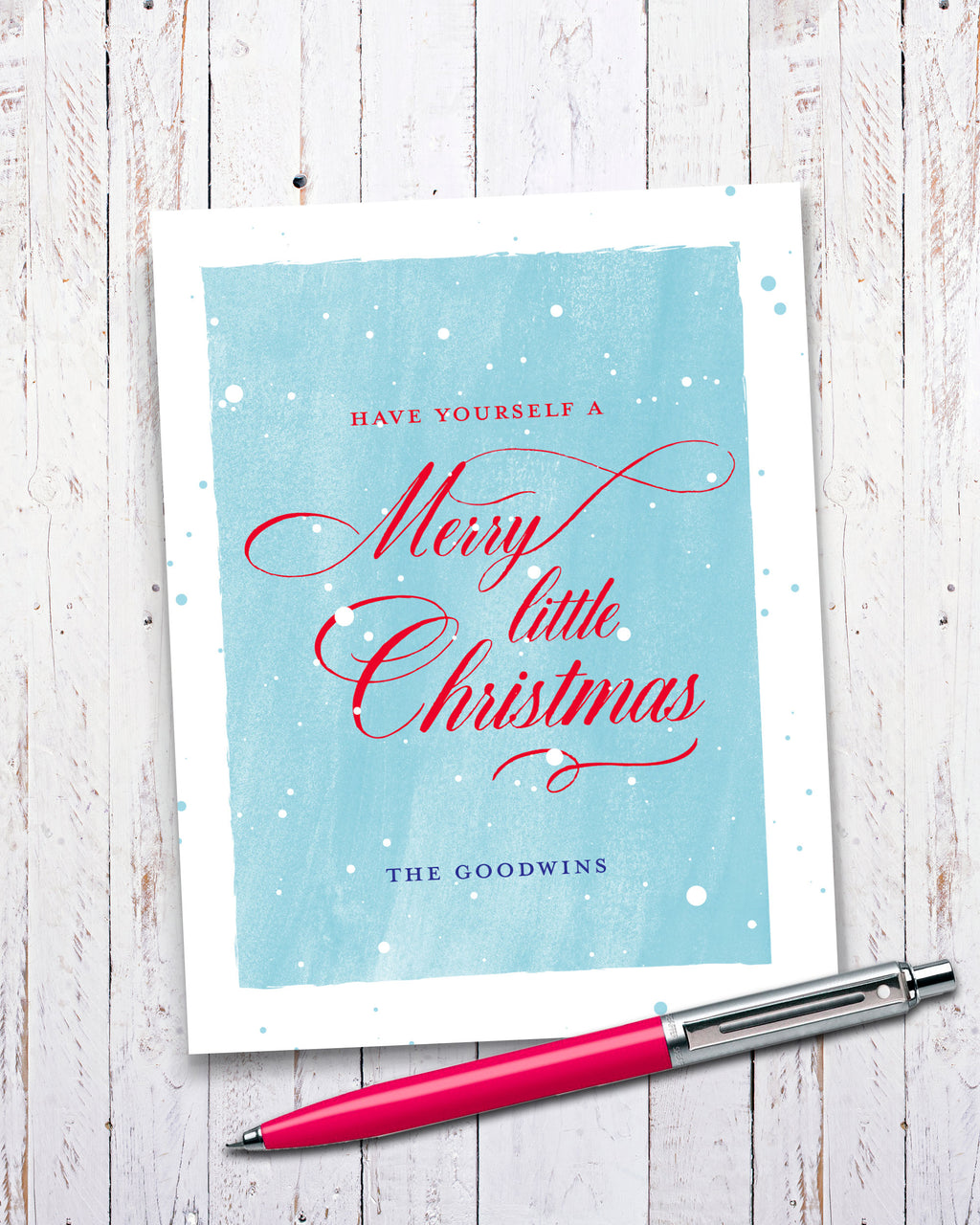 Family Name Christmas Card, Personalized Cards by Smirkantile
