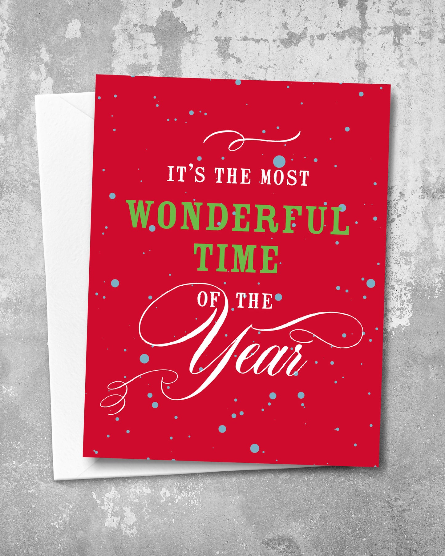 Bright Red Christmas Card, Festive Holiday Cards by Smirkantile
