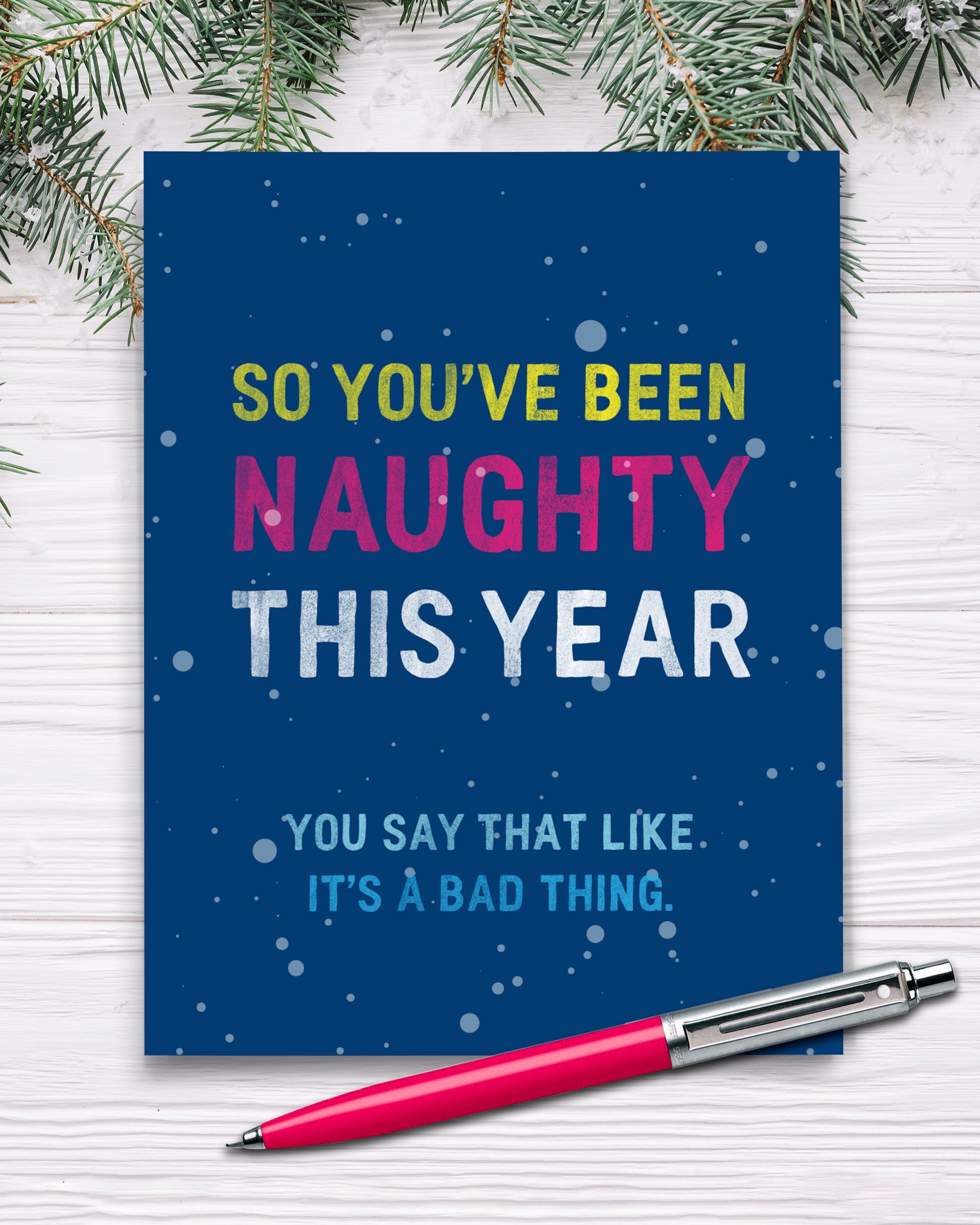 You've Been Naughty Christmas Card, Humorous Christmas Cards by Smirkantile