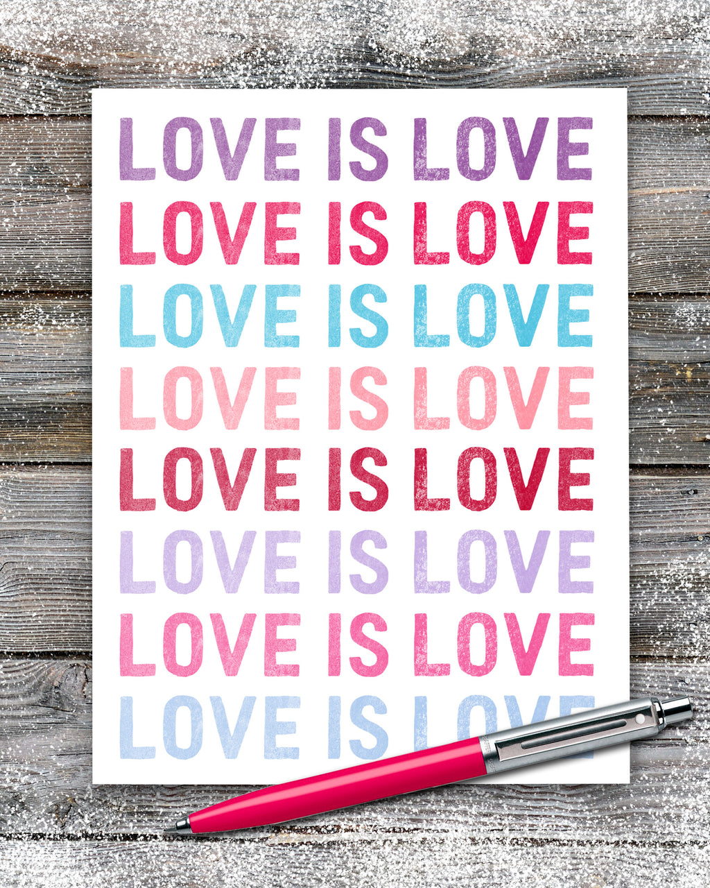 LGBTQ Valentines Card - Love is Love. By Smirkantile.