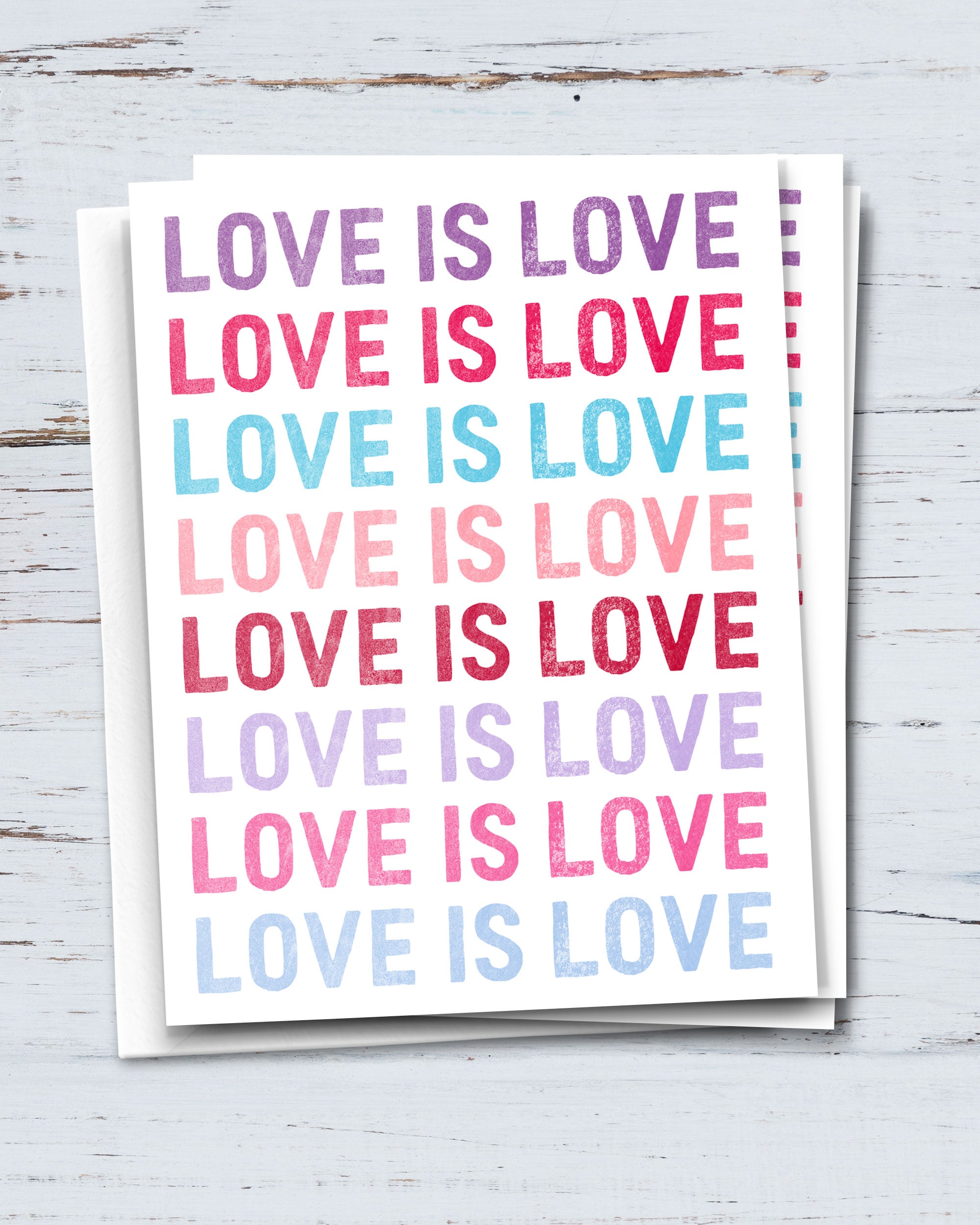 Colorful Love is Love Valentine Card by Smirkantile.