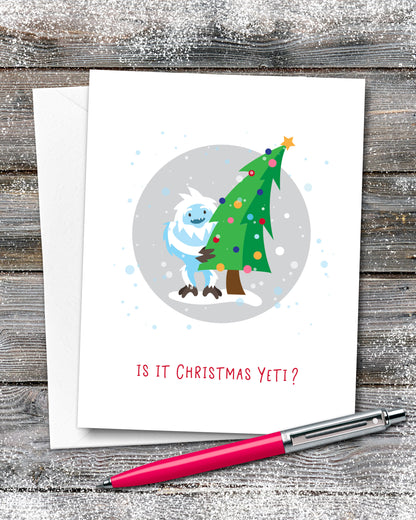 Yeti Christmas Card, Bigfoot, Abominable Snowman Card by Smirkantile