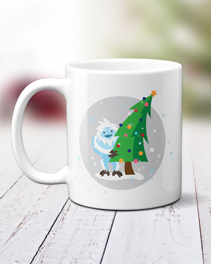 Yeti Christmas Mug, Abominable Snowman Novelty Mugs by Smirkantile