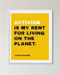 Activism is My Rent Social Justice Poster art for classroom