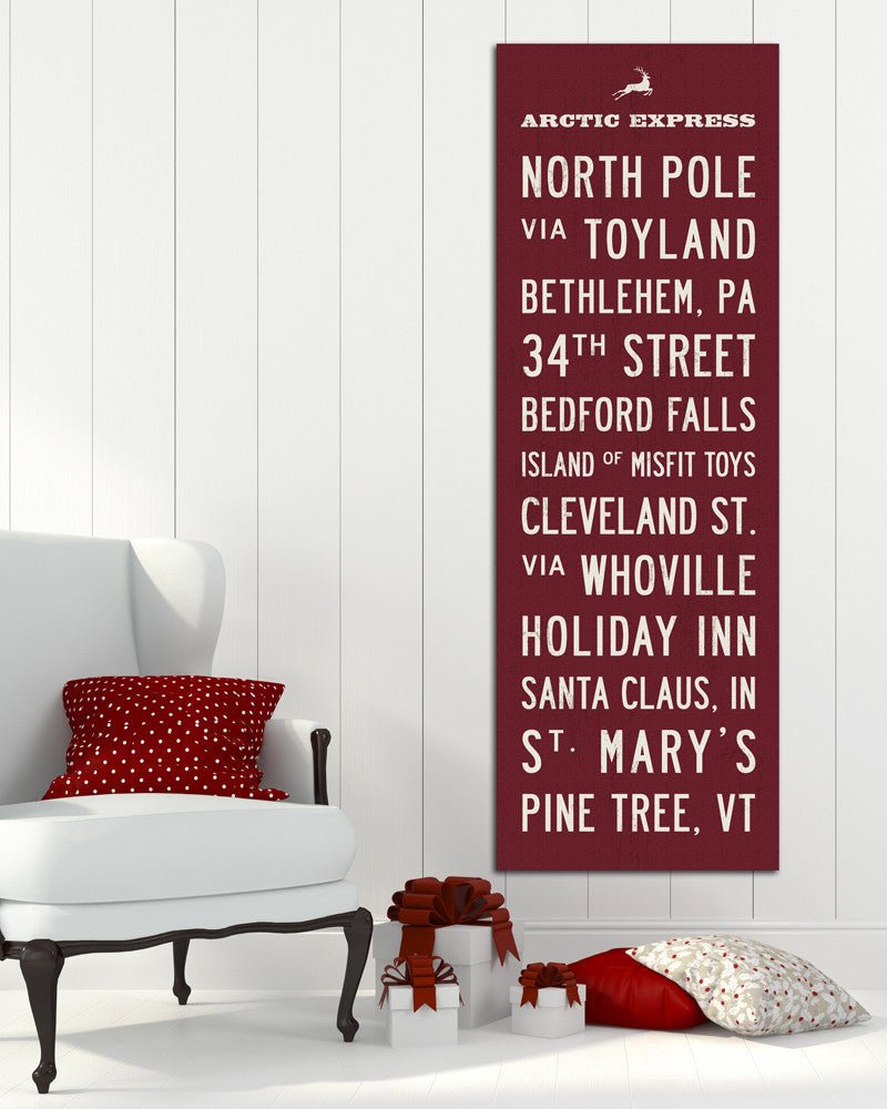 Arctic Express Christmas Subway Art Wall Sign, retro Holiday Decor - Transit Design