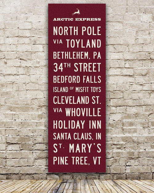 Arctic Express Christmas Subway Sign Art, Holiday Wall Decor - Transit Design 