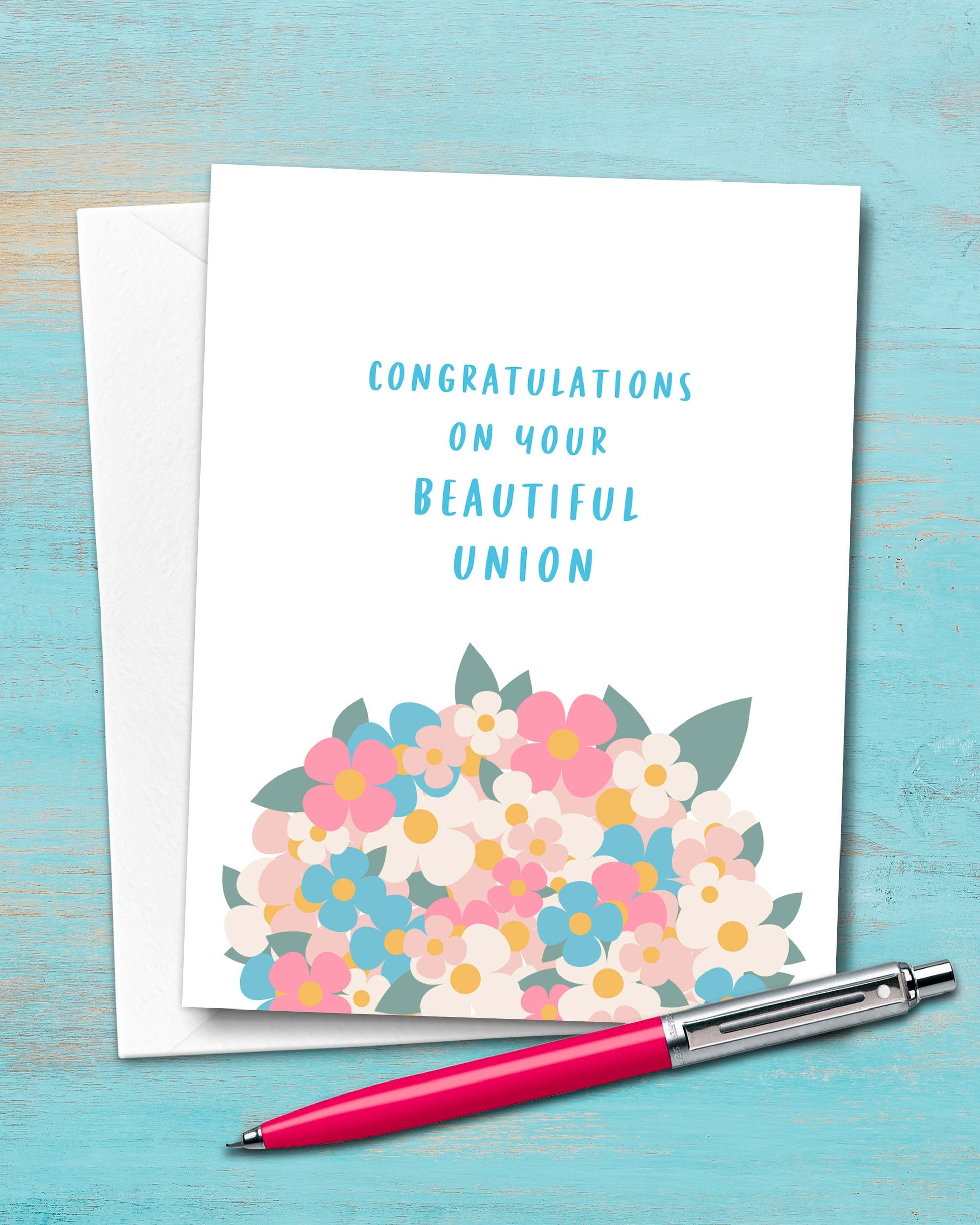Beautiful Union Wedding Card - Transit Design - Smirkantile