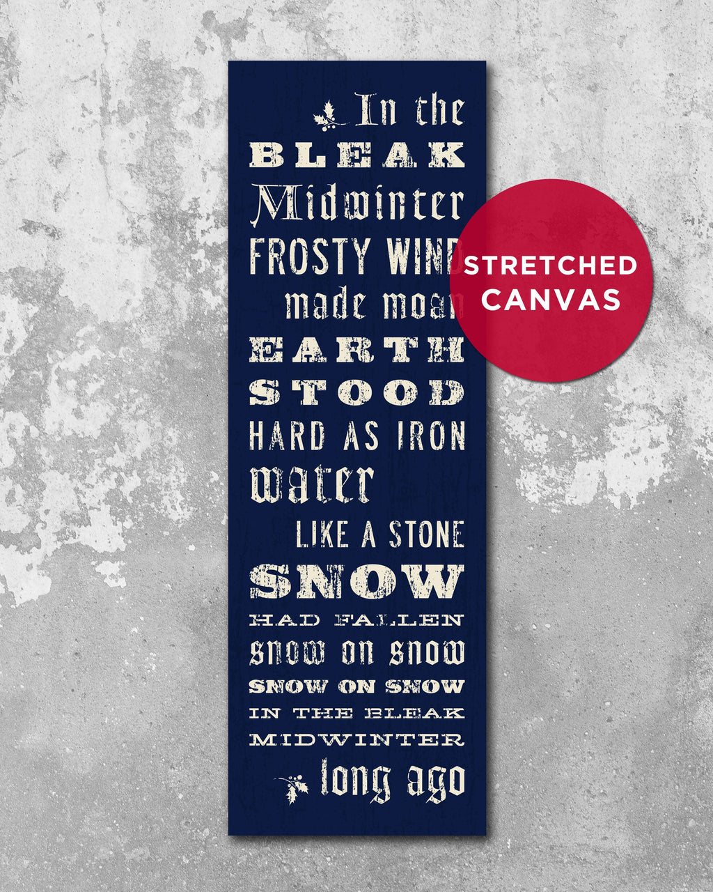 Bleak Midwinter Christmas Wall Hanging, Winter Wall Art