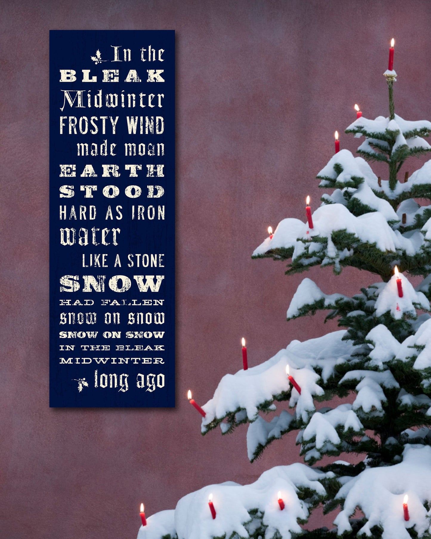 Bleak Midwinter Christmas Wall Sign, Winter Art - Transit Design