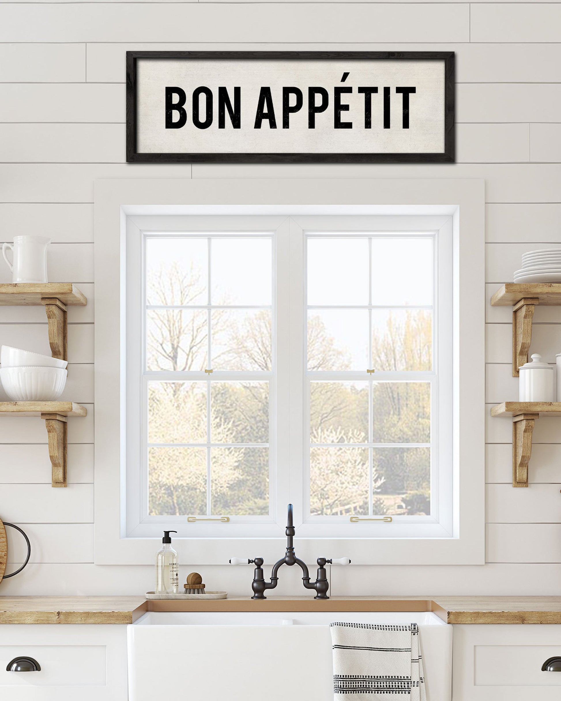 Bon Appetit Kitchen Sign, French farmhouse wall art - Transit Design