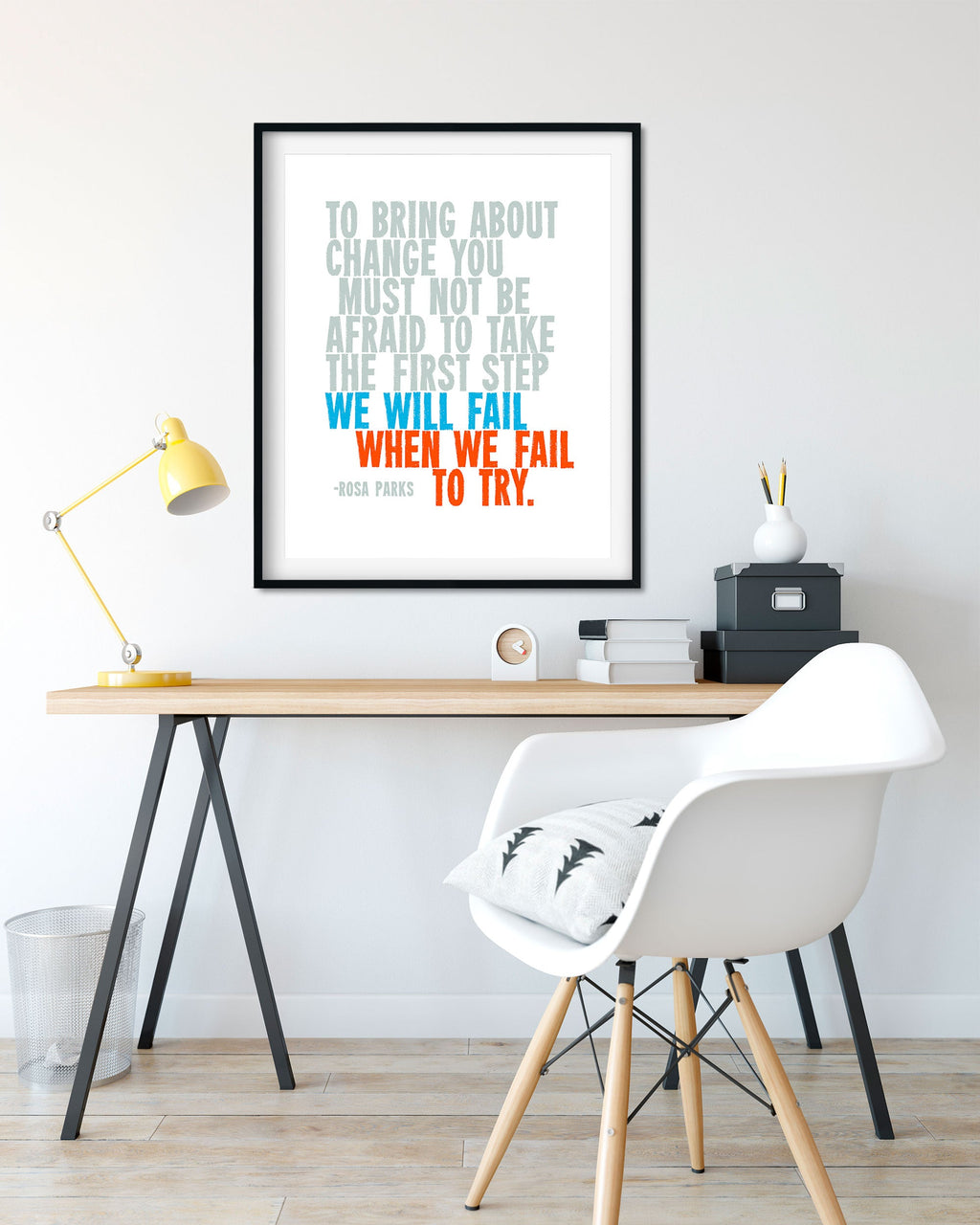 Bring About Change Rosa Parks Social Justice Poster above desk