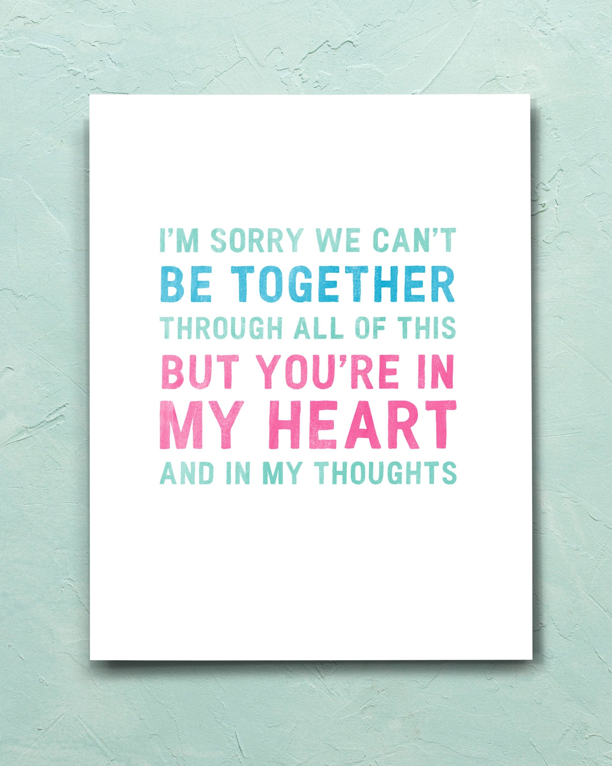 Can't Be Together Encouragement Card - Transit Design - Smirkantile