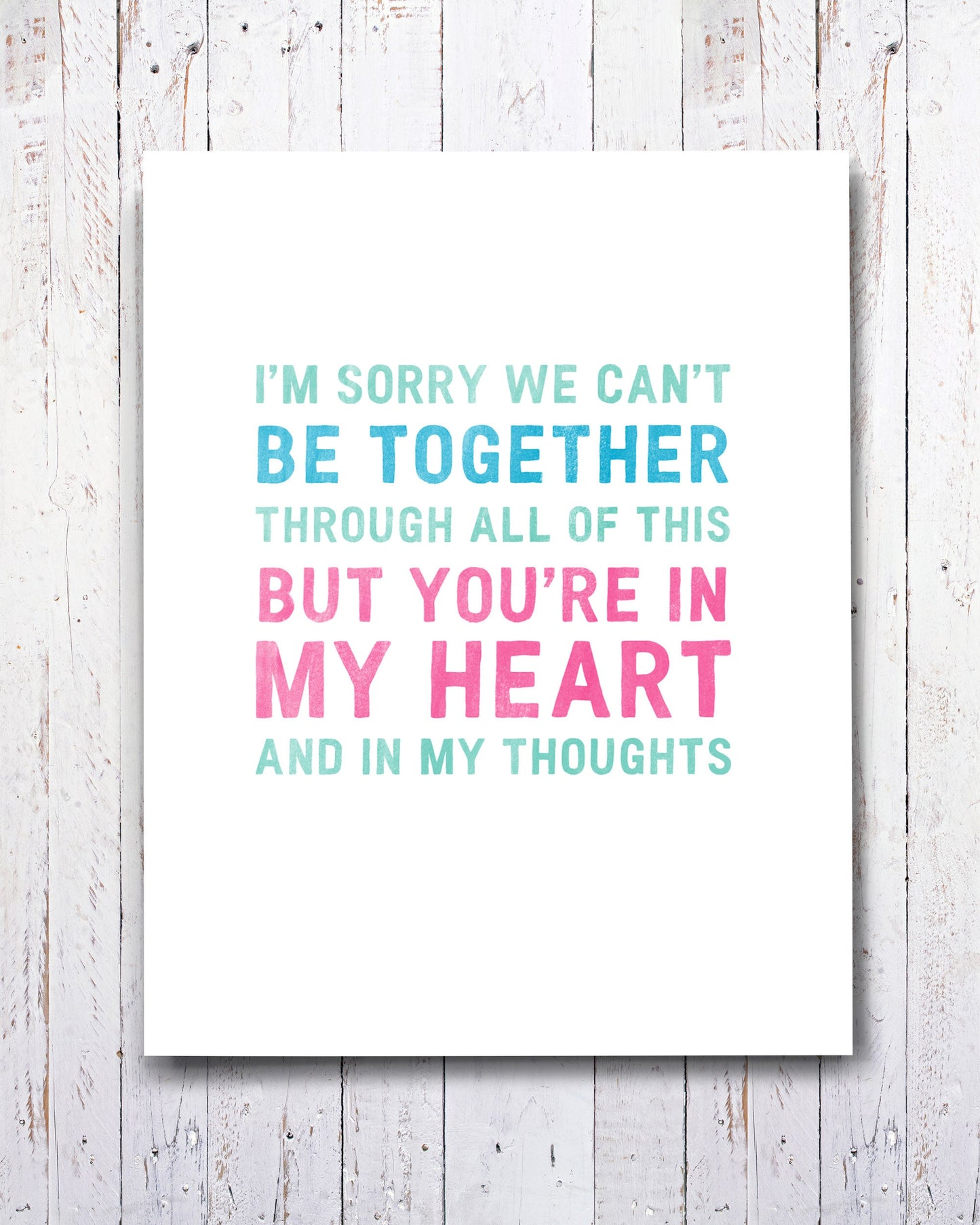 Can't Be Together Encouragement Card from Transit Design - Smirkantile