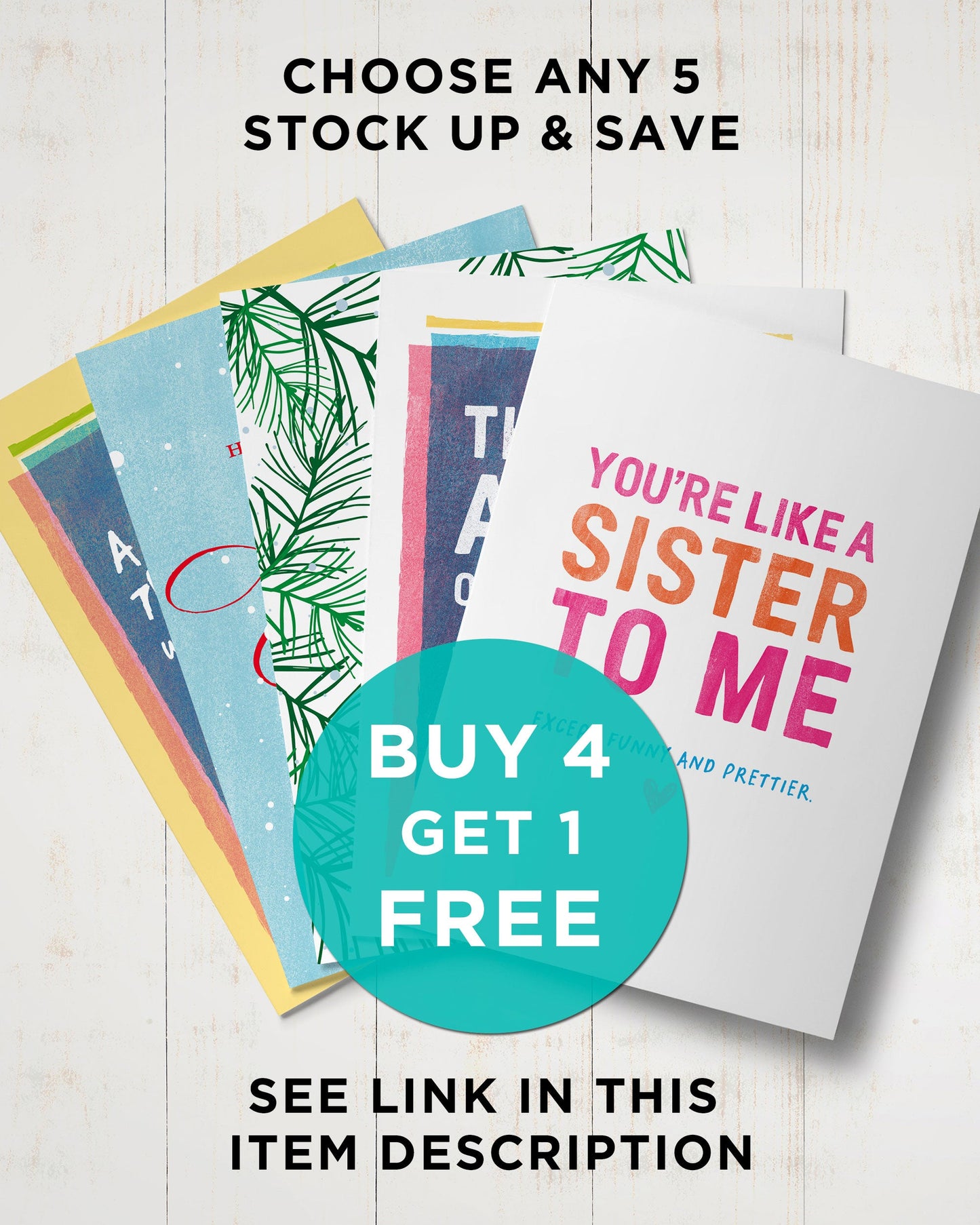 Choose Any Five Cards from Transit Design and get 1 Free
